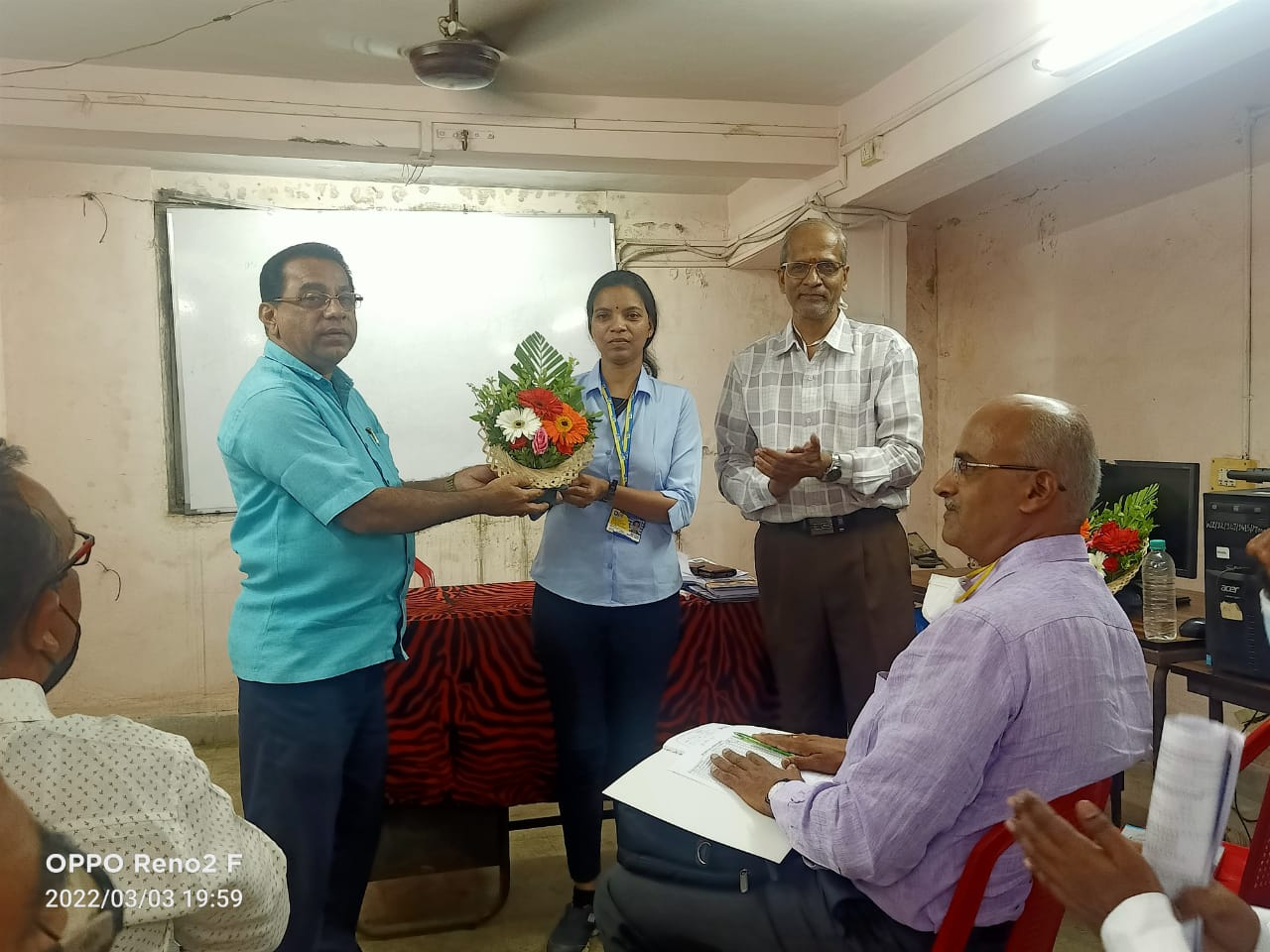 Being felicitated by Branch Manager for achieving MDRT