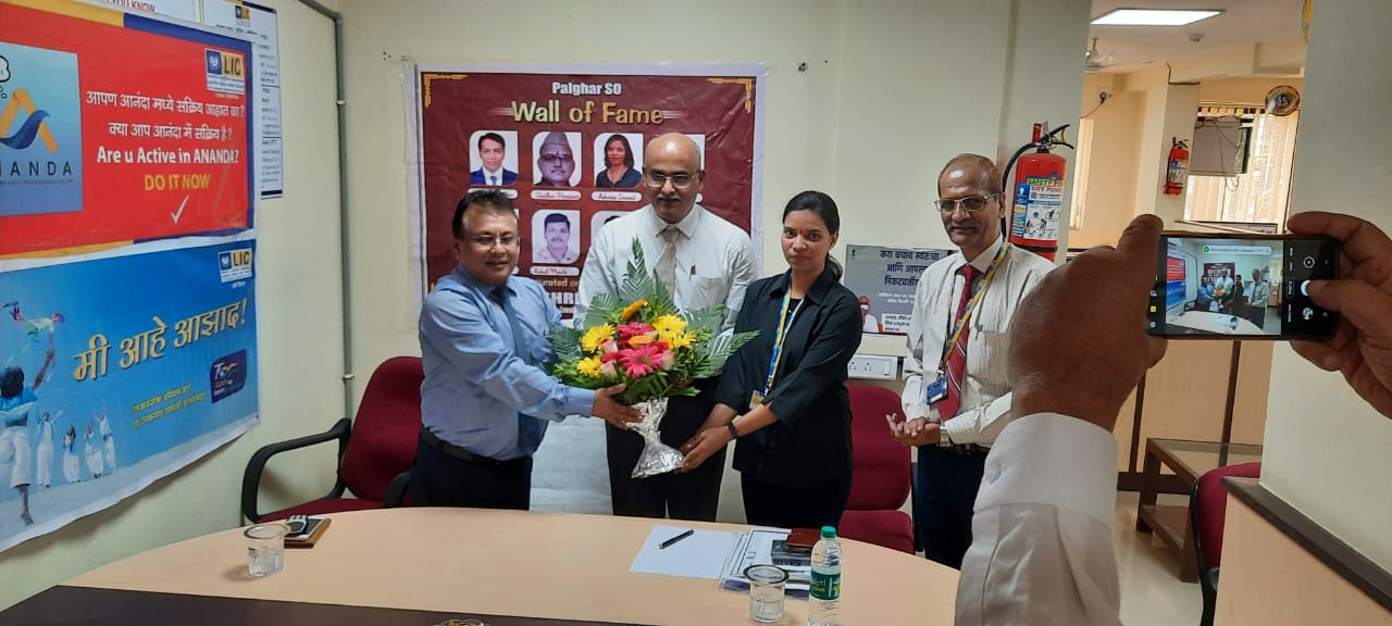 Being Felicitated by Sr. Div. Manager of LIC of India